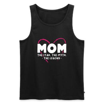 Maman la star Le mythe la légende - Débardeur bio Premium Homme - noir - Devant - Michal (187cm)