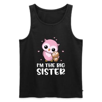 Je suis la grande soeur - Big Owls Sister - Débardeur bio Premium Homme - noir - Devant - Michal (187cm)