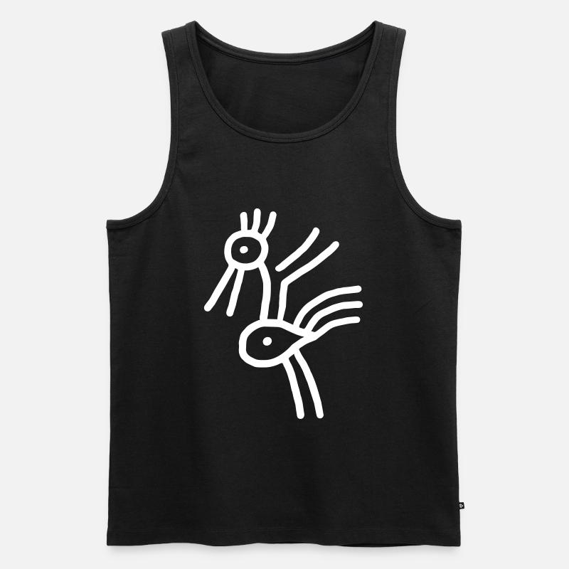 Vogel - Symbol Minimal - Männer Premium Bio Tank Top - Schwarz