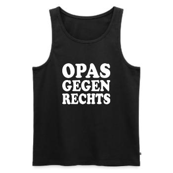 Opas gegen rechts - Männer Premium Bio Tank Top - Schwarz - Vorne - Michal (187cm)