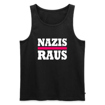 Nazis raus - Männer Premium Bio Tank Top - Schwarz - Vorne - Michal (187cm)
