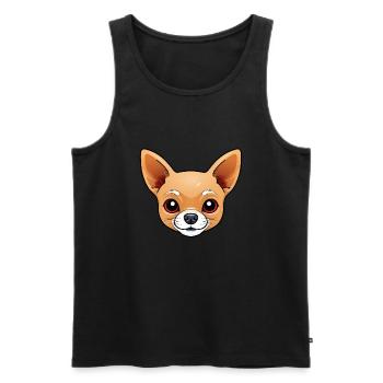 Cartoon Comic Süßer Mascot Hund - Männer Premium Bio Tank Top - Schwarz - Vorne - AI Model Male 178 light (178cm)