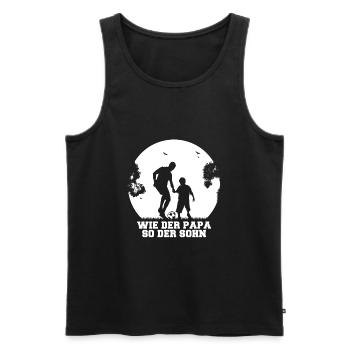 Fußball Wie der Papa so der Sohn Partnerlook - Männer Premium Bio Tank Top - Schwarz - Vorne - Michal (187cm)