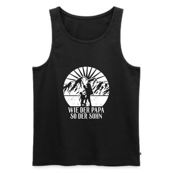 Wandern - Wie der Papa so der Sohn Partnerlook - Männer Premium Bio Tank Top - Schwarz - Vorne - Michal (187cm)