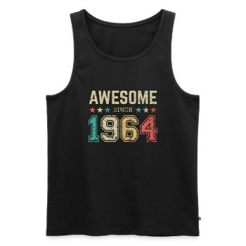 Vintage 1964 Birthday - Men's Premium Organic Tank Top - black - Front - Michal (187cm)