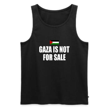 gaza is not for sale - Men's Premium Organic Tank Top - black - Front - AI Model Male 178 light (178cm)