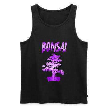 Bonsai violet - Men's Premium Organic Tank Top - black - Front - AI Model Male 178 light (178cm)