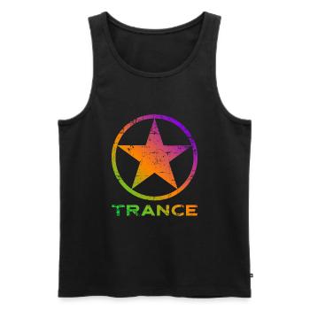 Trance Music - Wir lieben Trance Erhebende Psytrance - Männer Premium Bio Tank Top - Schwarz - Vorne - AI Model Male 178 light (178cm)