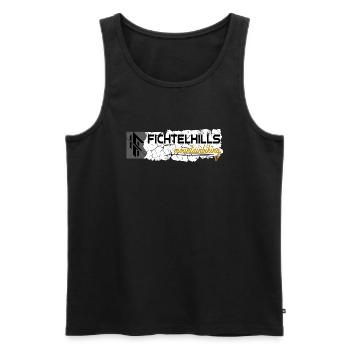 Fichtelhills mountainbiking Fichtelgebirge - Männer Premium Bio Tank Top - Schwarz - Vorne - AI Model Male 178 light (178cm)