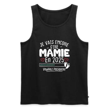 Je Vais Encore être Mamie En 2025 - Débardeur bio Premium Homme - noir - Devant - Michal (187cm)