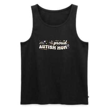 Maman enfant autiste - Débardeur bio Premium Homme - noir - Devant - Michal (187cm)