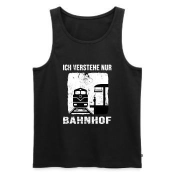 Gare de conducteur Chemin de fer Chemin de fer - Débardeur bio Premium Homme - noir - Devant - Michal (187cm)