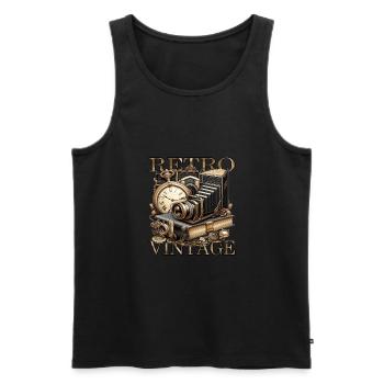 Vintage Retro Antik - Männer Premium Bio Tank Top - Schwarz - Vorne - AI Model Male 178 light (178cm)