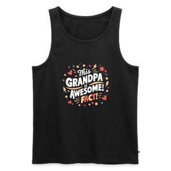 Notre super arrière-grand-père - Débardeur bio Premium Homme - noir - Devant - AI Model Male 178 light (178cm)
