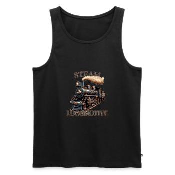 Dampflok nostalgische Eisenbahn Dampfmaschine - Männer Premium Bio Tank Top - Schwarz - Vorne - AI Model Male 178 light (178cm)