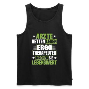 Ergotherapie Ergotherapeut Ergotherapeutin - Männer Premium Bio Tank Top - Schwarz - Vorne - Michal (187cm)