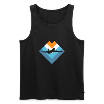 flight - Men's Premium Organic Tank Top - black - Front - AI Model Male 178 light (178cm)