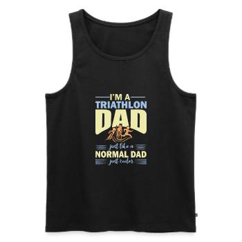 Triathlon Papa - Père - Triathlète - Papa - Débardeur bio Premium Homme - noir - Devant - Michal (187cm)