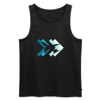 plane - Men's Premium Organic Tank Top - black - Front - AI Model Male 178 light (178cm)