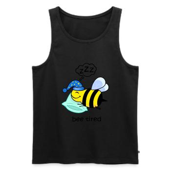 bee tired, funny tired bee cute animals sleep - Men's Premium Organic Tank Top - black - Front - AI Model Male 178 light (178cm)