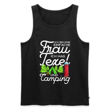 Texel und Camping Holland Leuchtturm - Männer Premium Bio Tank Top - Schwarz - Vorne - AI Model Male 178 light (178cm)