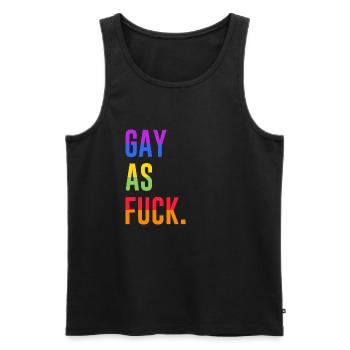 Gay Pride Homo LGBT Schwul CSD Queer Mann Geschenk - Männer Premium Bio Tank Top - Schwarz - Vorne - Michal (187cm)