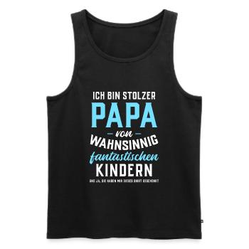 Ich bin stolzer Papa von fantastischen Kindern - Männer Premium Bio Tank Top - Schwarz - Vorne - AI Model Male 178 light (178cm)