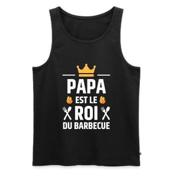 PAPA EST LE ROI DU BARBECUE - Débardeur bio Premium Homme - noir - Devant - AI Model Male 178 light (178cm)