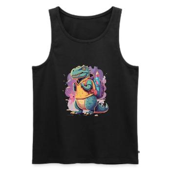 Enrollment Dinosaur Schoolchild Trex - Men's Premium Organic Tank Top - black - Front - Michal (187cm)