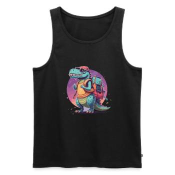 Enrollment Dinosaur Schoolchild Trex - Men's Premium Organic Tank Top - black - Front - Michal (187cm)