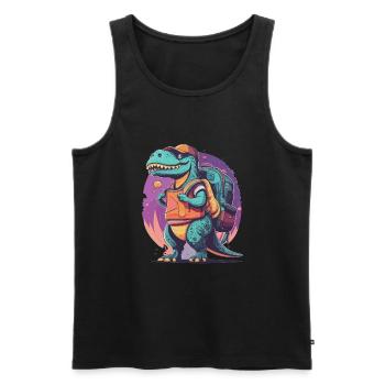 Enrollment Dinosaur Schoolchild Trex - Men's Premium Organic Tank Top - black - Front - Michal (187cm)