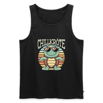 Relaxed Turtle Chill Toad - Men's Premium Organic Tank Top - black - Front - AI Model Male 178 light (178cm)