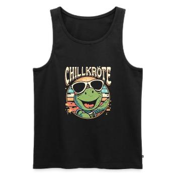 Relaxed Turtle Chill Toad - Men's Premium Organic Tank Top - black - Front - AI Model Male 178 light (178cm)