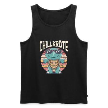 Relaxed turtles Chill toad - Men's Premium Organic Tank Top - black - Front - AI Model Male 178 light (178cm)