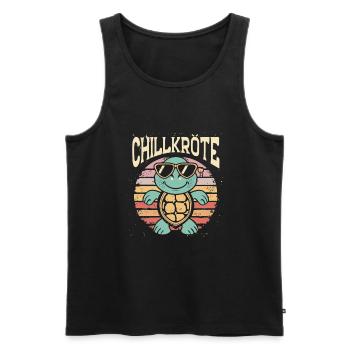 Relaxed turtles Chill toad - Men's Premium Organic Tank Top - black - Front - AI Model Male 178 light (178cm)
