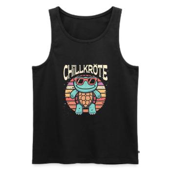 Relaxed turtles Chill toad - Men's Premium Organic Tank Top - black - Front - AI Model Male 178 light (178cm)
