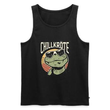 Relaxed turtles Chill toad - Men's Premium Organic Tank Top - black - Front - AI Model Male 178 light (178cm)