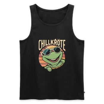 Relaxed turtles Chill toad - Men's Premium Organic Tank Top - black - Front - AI Model Male 178 light (178cm)