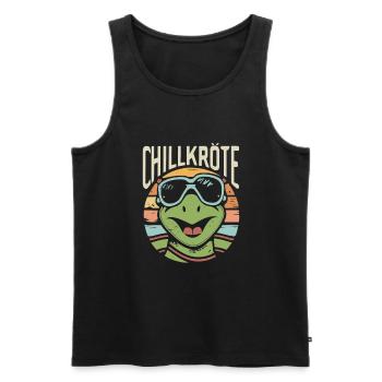 Relaxed Turtle Chill Toad - Men's Premium Organic Tank Top - black - Front - AI Model Male 178 light (178cm)