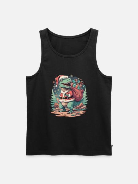 Dinosaur Trex Christmas - Men's Premium Organic Tank Top - black
