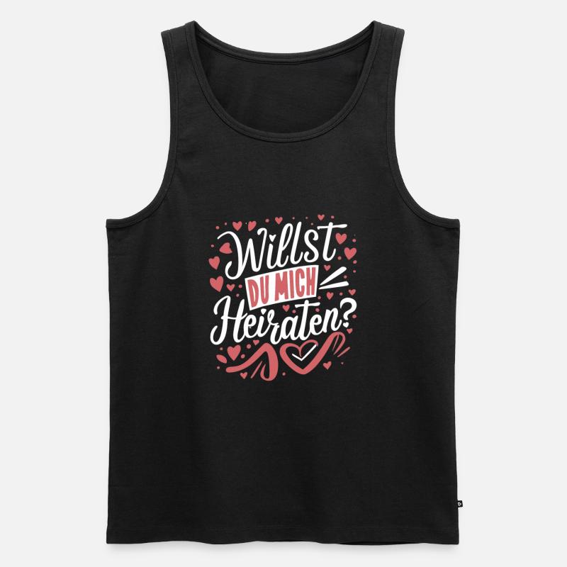 Willst du mich heiraten - Männer Premium Bio Tank Top - Schwarz
