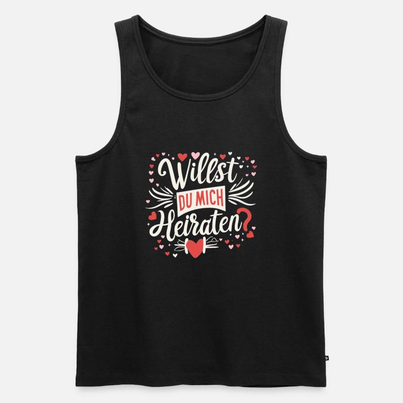 Willst du mich heiraten - Männer Premium Bio Tank Top - Schwarz