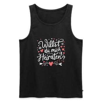 Willst du mich heiraten - Männer Premium Bio Tank Top - Schwarz - Vorne - Michal (187cm)