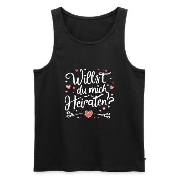 Willst du mich heiraten - Männer Premium Bio Tank Top - Schwarz - Vorne - Michal (187cm)
