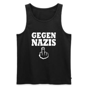 Gegen nazis - Männer Premium Bio Tank Top - Schwarz - Vorne - Michal (187cm)