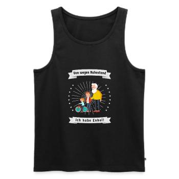 Rentner mit Enkel haben immer was zu tun - Männer Premium Bio Tank Top - Schwarz - Vorne - AI Model Male 178 light (178cm)