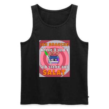 Brauche keine Nullen und Einsen. - Männer Premium Bio Tank Top - Schwarz - Vorne - Michal (187cm)