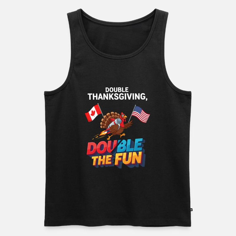 Double Thanksgiving Fun - Männer Premium Bio Tank Top - Schwarz