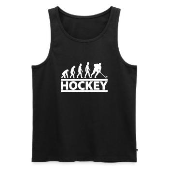 Evolution Hockey Player Cooles Geschenk - Männer Premium Bio Tank Top - Schwarz - Vorne - AI Model Male 178 light (178cm)