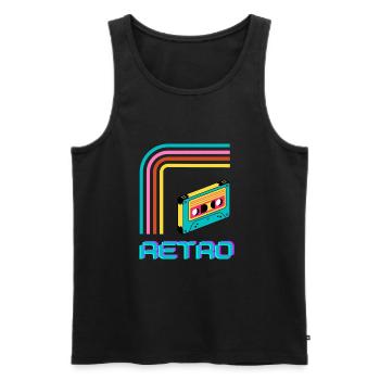 Vintage Retro Kasette - Männer Premium Bio Tank Top - Schwarz - Vorne - Michal (187cm)